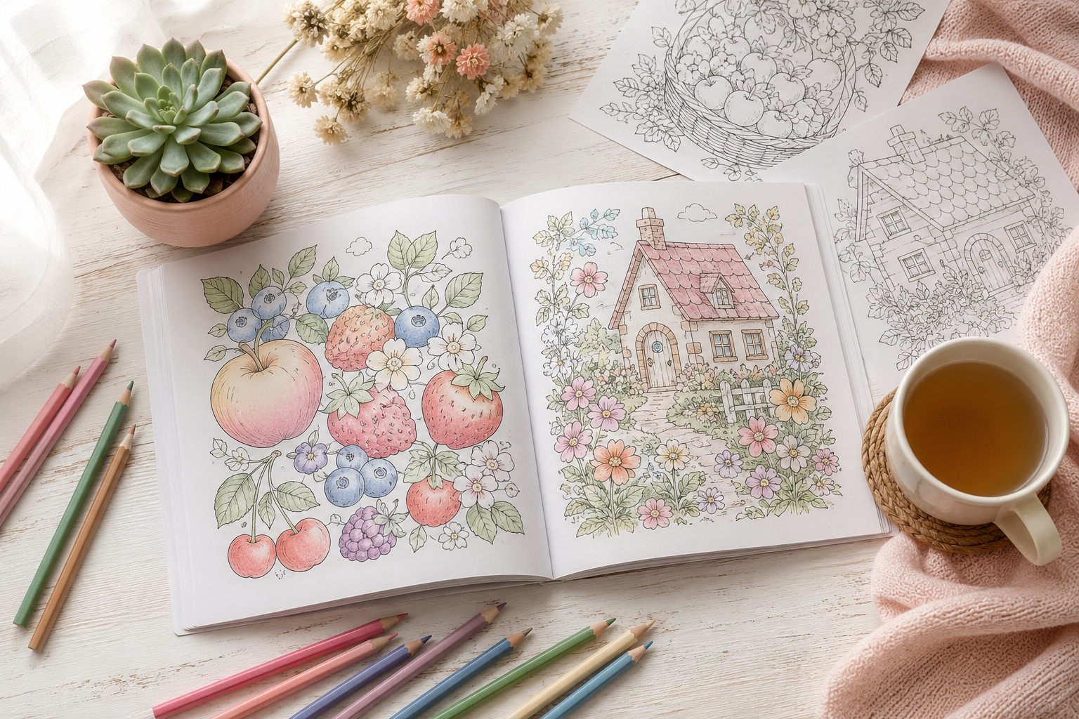 Cozy printable coloring books for kids: the best screen-free activity this summer