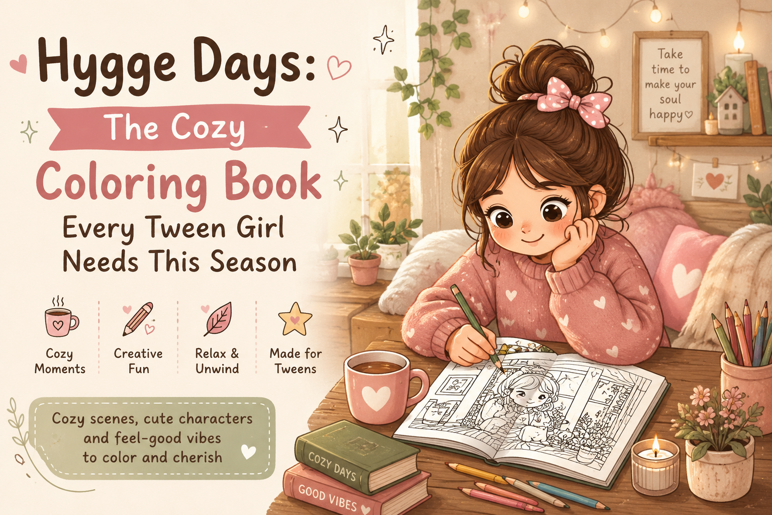 Hygge Days: The Cozy Coloring Book Every Tween Girl Needs This Season
