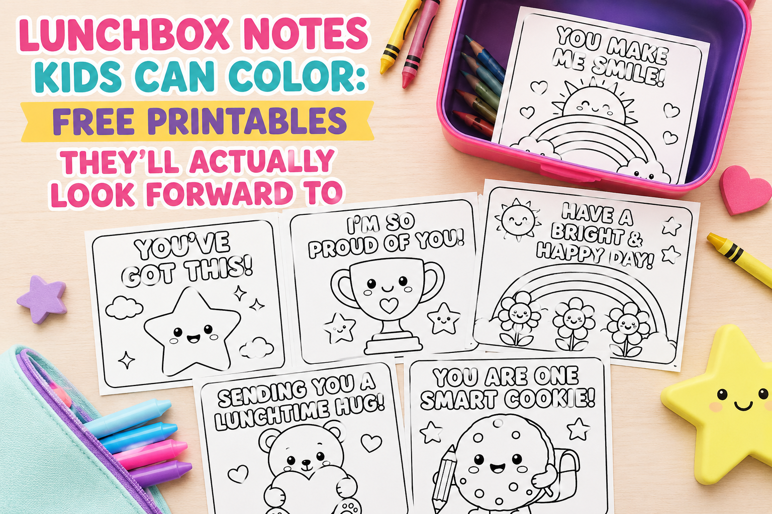 Lunchbox Notes Kids Can Color: Free Printables They’ll Actually Look Forward To